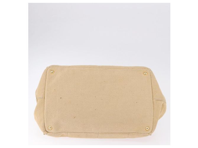 Borsa Tote PRADA Canapa GM Paglia Beige Oro Auth 194284 D'oro - vista 7