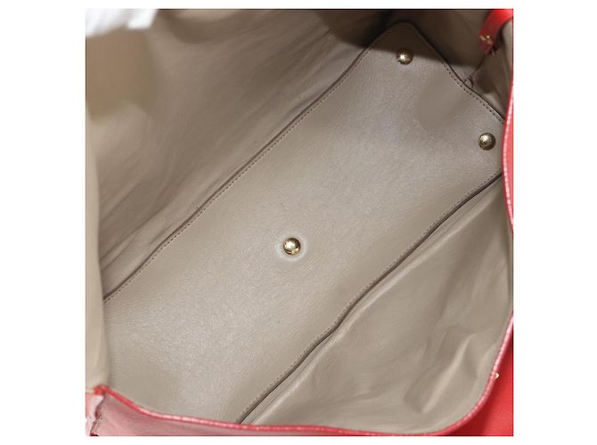 Borsa Salvatore Ferragamo Gancini in pelle rossa e oro Auth 195014 Rosso D'oro - vista 11