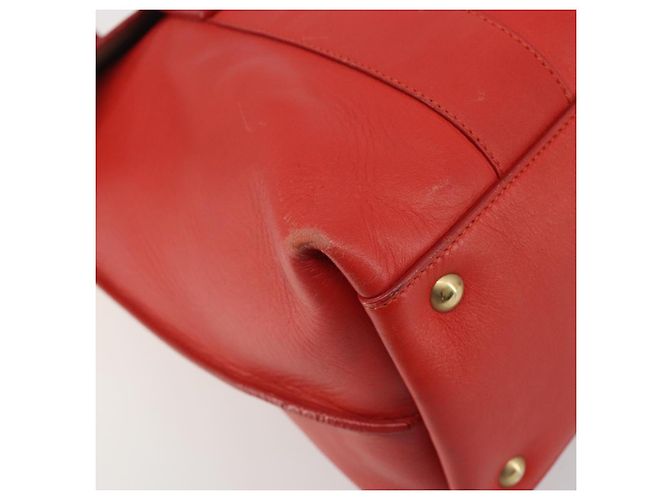 Borsa Salvatore Ferragamo Gancini in pelle rossa e oro Auth 195014 Rosso D'oro - vista 14