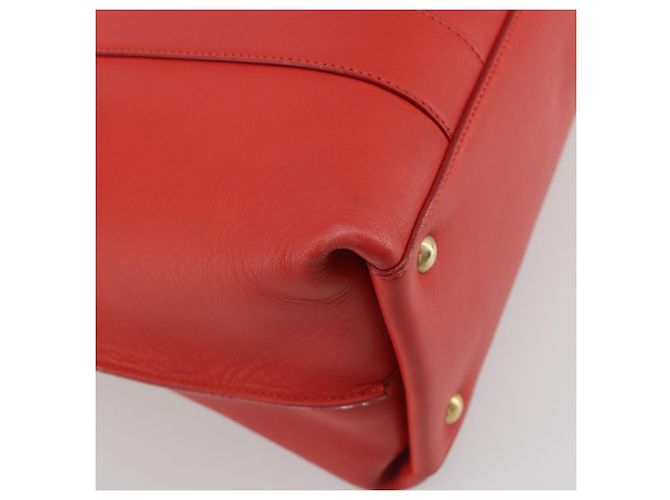 Borsa Salvatore Ferragamo Gancini in pelle rossa e oro Auth 195014 Rosso D'oro - vista 16