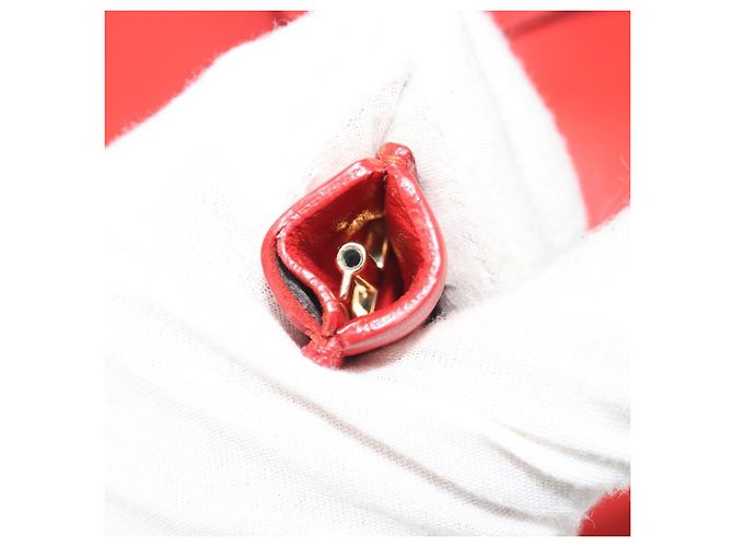 Borsa Salvatore Ferragamo Gancini in pelle rossa e oro Auth 195014 Rosso D'oro - vista 19