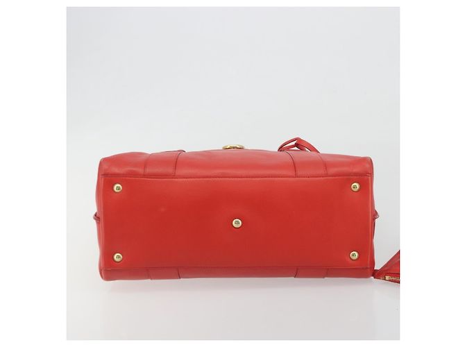 Borsa Salvatore Ferragamo Gancini in pelle rossa e oro Auth 195014 Rosso D'oro - vista 5