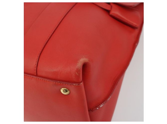 Borsa Salvatore Ferragamo Gancini in pelle rossa e oro Auth 195014 Rosso D'oro - vista 9