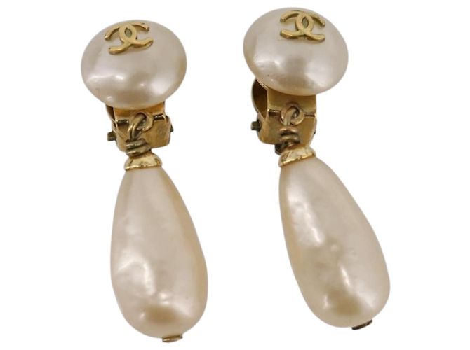 Orecchini CHANEL metallo Gold CC Auth 195937V D'oro - vista 2