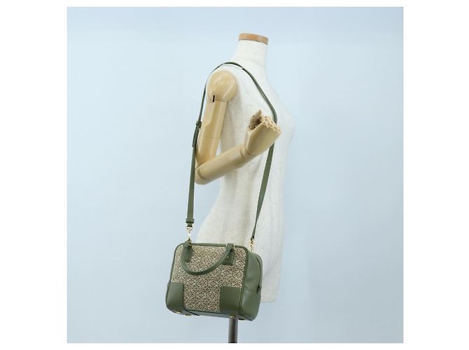 Borsa a mano LOEWE Amazona 19 Canvas 2way Beige Gold Auth 196053SAM D'oro - vista 28