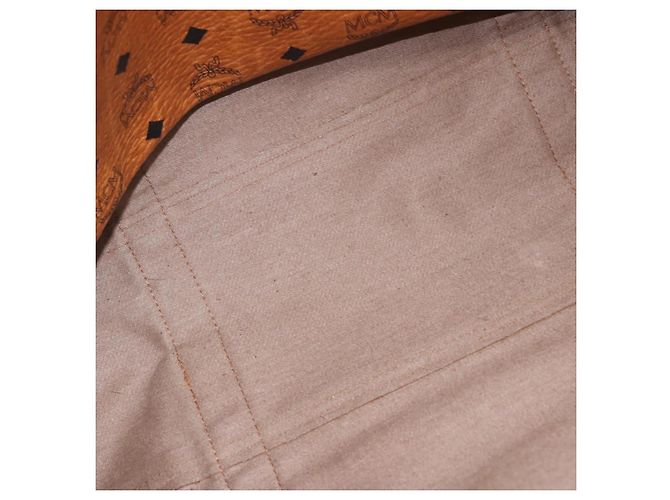 Borsa a tracolla MCM Vicetos Logogram PVC Leather Brown Gold Auth 195687 Marrone D'oro - vista 11