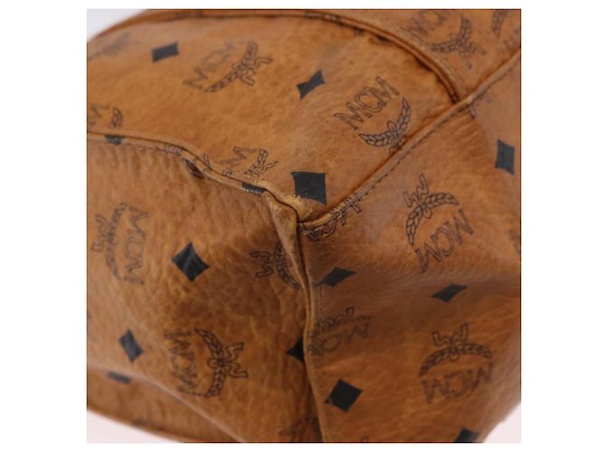 Borsa a tracolla MCM Vicetos Logogram PVC Leather Brown Gold Auth 195687 Marrone D'oro - vista 15