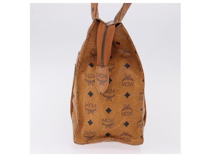 Borsa a tracolla MCM Vicetos Logogram PVC Leather Brown Gold Auth 195687 Marrone D'oro - vista 3