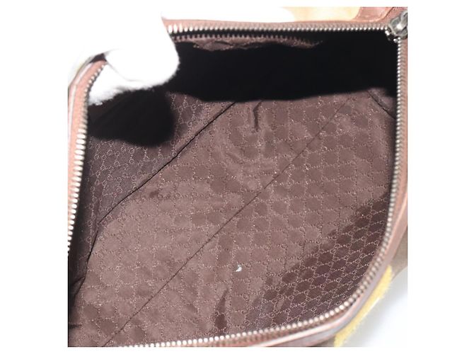 Borsa Boston GUCCI Sherry Line Canvas Beige Silver 000 0851 Auth 195413A Argento - vista 11