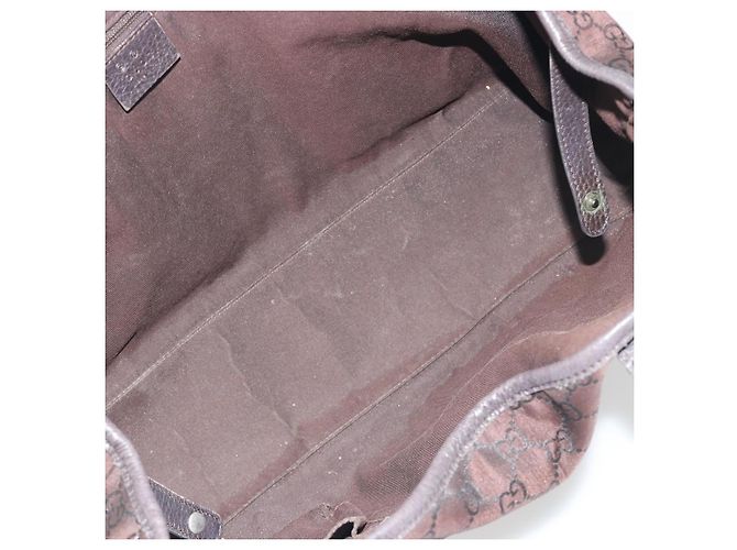 Borsa GUCCI GG Canvas Web Sherry Line Bag Nylon Outlet Brown Silver 293592 Auth 195991 Marrone Argento - vista 11