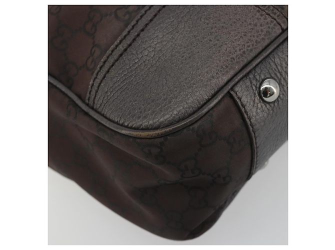 Borsa GUCCI GG Canvas Web Sherry Line Bag Nylon Outlet Brown Silver 293592 Auth 195991 Marrone Argento - vista 14
