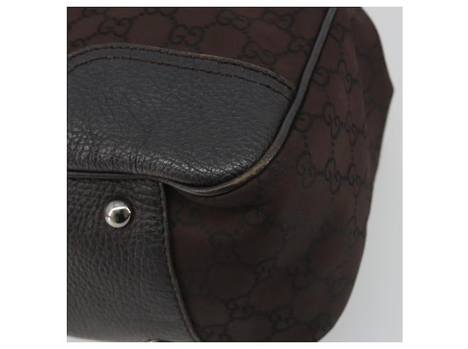 Borsa GUCCI GG Canvas Web Sherry Line Bag Nylon Outlet Brown Silver 293592 Auth 195991 Marrone Argento - vista 15