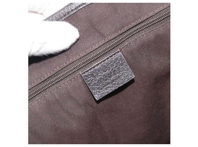 Borsa GUCCI GG Canvas Web Sherry Line Bag Nylon Outlet Brown Silver 293592 Auth 195991 Marrone Argento - vista 17