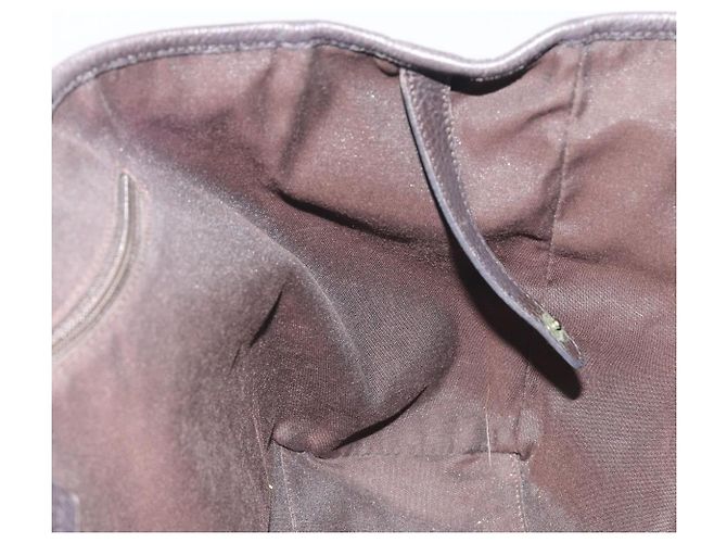 Borsa GUCCI GG Canvas Web Sherry Line Bag Nylon Outlet Brown Silver 293592 Auth 195991 Marrone Argento - vista 18