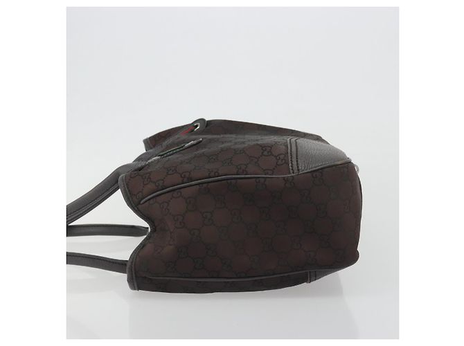 Borsa GUCCI GG Canvas Web Sherry Line Bag Nylon Outlet Brown Silver 293592 Auth 195991 Marrone Argento - vista 4