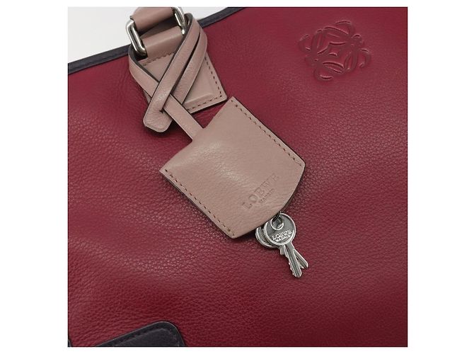 Bolsa de mão LOEWE Amazona 36 em couro roxo prata autêntica 195986A - vista 10