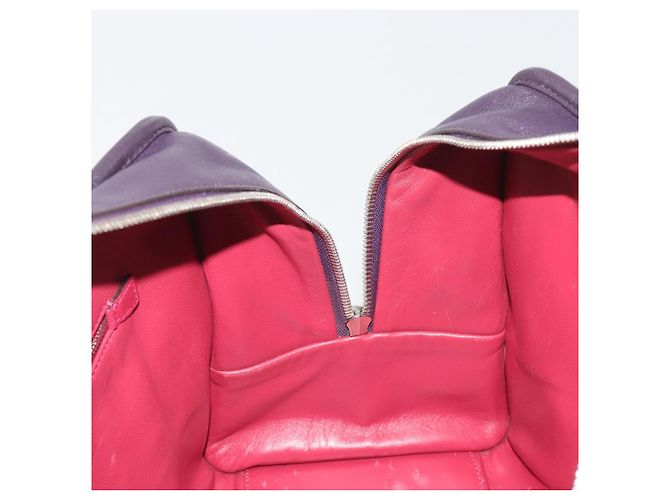 Bolsa de mão LOEWE Amazona 36 em couro roxo prata autêntica 195986A - vista 21