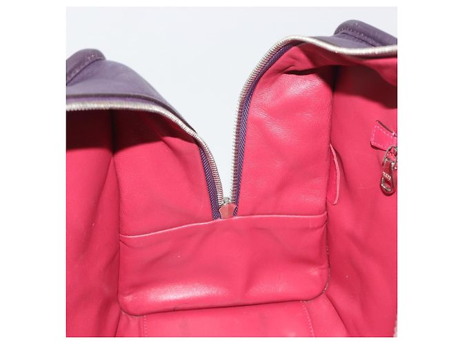 Bolsa de mão LOEWE Amazona 36 em couro roxo prata autêntica 195986A - vista 22