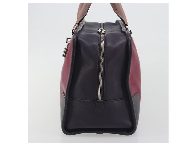 Bolsa de mão LOEWE Amazona 36 em couro roxo prata autêntica 195986A - vista 3