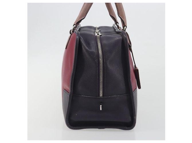 Bolsa de mão LOEWE Amazona 36 em couro roxo prata autêntica 195986A - vista 4