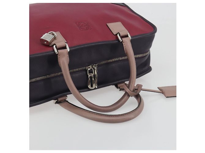 Bolsa de mão LOEWE Amazona 36 em couro roxo prata autêntica 195986A - vista 7
