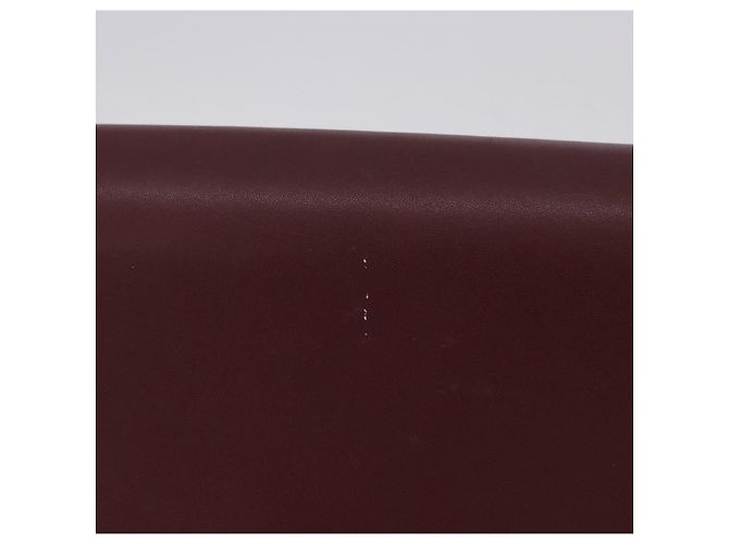 Borsa a tracolla CARTIER Must Line in pelle Bordeaux Gold Auth ka5688 - vista 2