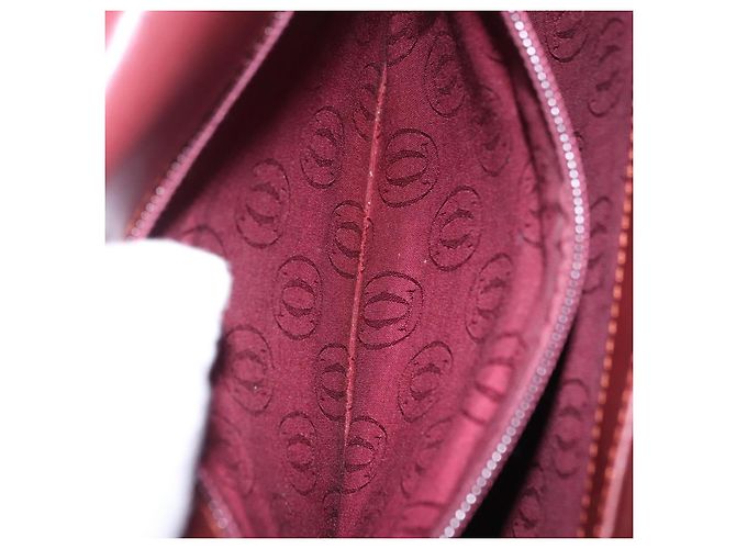 Borsa a tracolla CARTIER Must Line in pelle Bordeaux Gold Auth ka5688 - vista 22