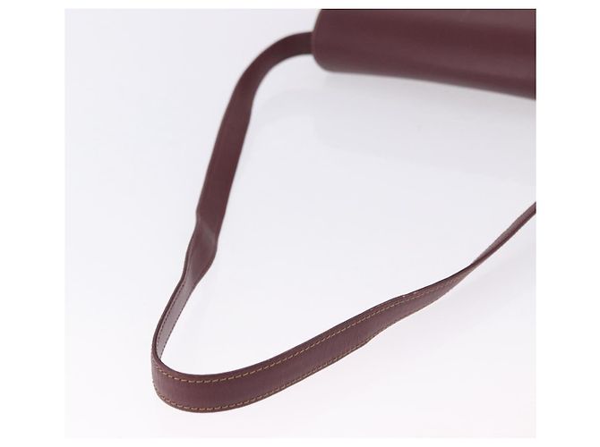 Borsa a tracolla CARTIER Must Line in pelle Bordeaux Gold Auth ka5688 - vista 8