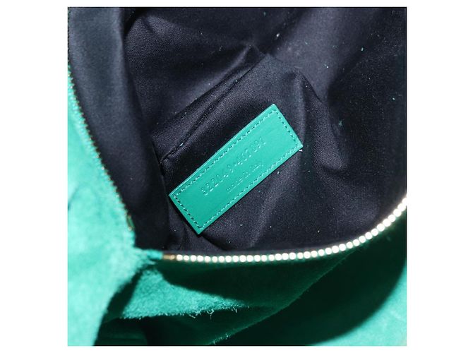 SAINT LAURENT Borsa Classic Duffle in pelle 2way Verde Oro 322049 Auth 196768V D'oro - vista 11