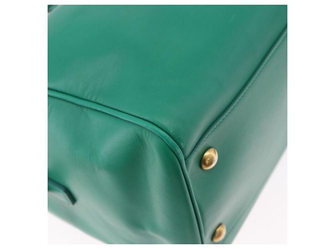SAINT LAURENT Borsa Classic Duffle in pelle 2way Verde Oro 322049 Auth 196768V D'oro - vista 19