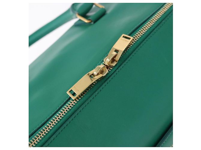 SAINT LAURENT Borsa Classic Duffle in pelle 2way Verde Oro 322049 Auth 196768V D'oro - vista 21