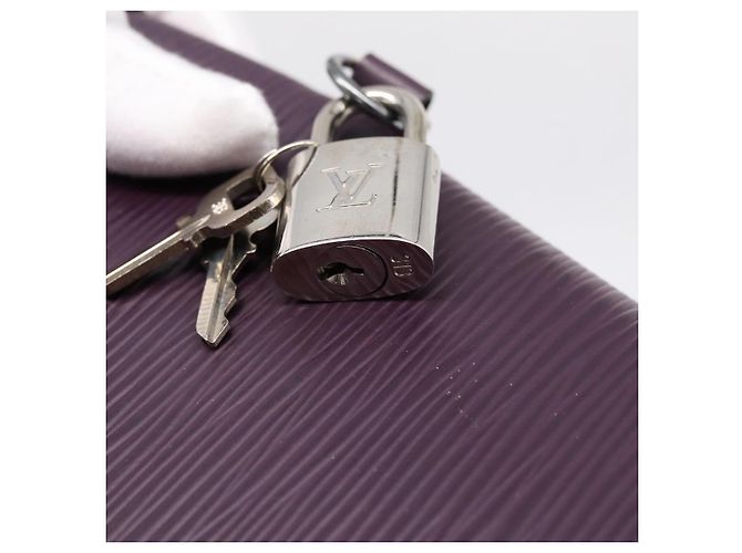 LOUIS VUITTON Borsa a mano Epi Lockit PM Purple Cassis M4229K LV Auth 196814V Porpora Viola scuro - vista 18