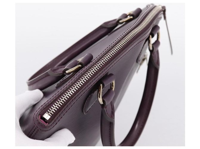 LOUIS VUITTON Borsa a mano Epi Lockit PM Purple Cassis M4229K LV Auth 196814V Porpora Viola scuro - vista 6