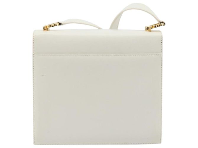 Borsa a tracolla Salvatore Ferragamo Gancini in pelle bianca e oro Auth 196208 Bianco - view 2