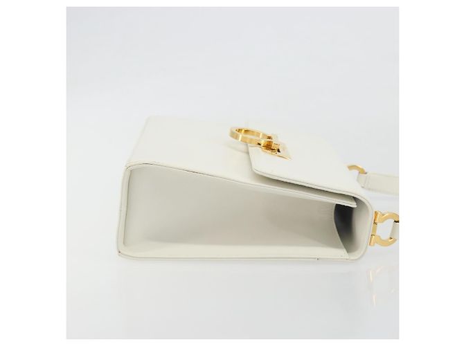Borsa a tracolla Salvatore Ferragamo Gancini in pelle bianca e oro Auth 196208 Bianco - view 3