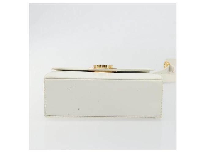 Borsa a tracolla Salvatore Ferragamo Gancini in pelle bianca e oro Auth 196208 Bianco - view 5