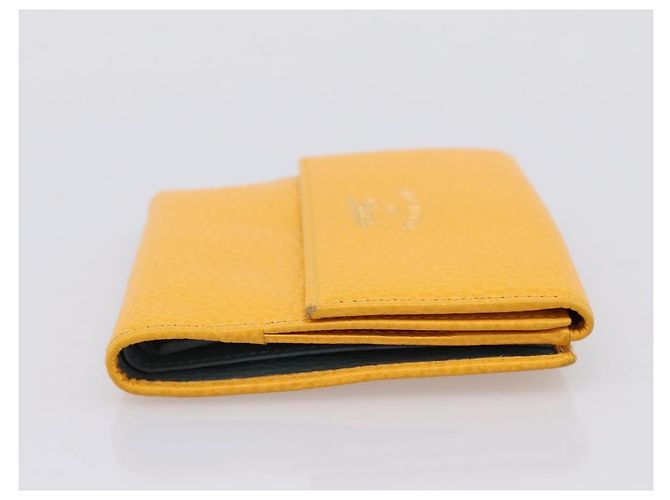 Cartera Compacta GUCCI de Cuero Amarillo Oro 368233 Auth 196070A Dorado - vista 3