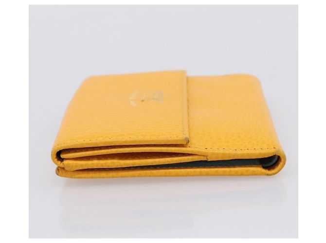 Cartera Compacta GUCCI de Cuero Amarillo Oro 368233 Auth 196070A Dorado - vista 4