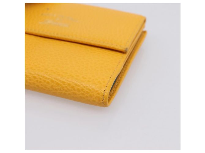 Cartera Compacta GUCCI de Cuero Amarillo Oro 368233 Auth 196070A Dorado - vista 7