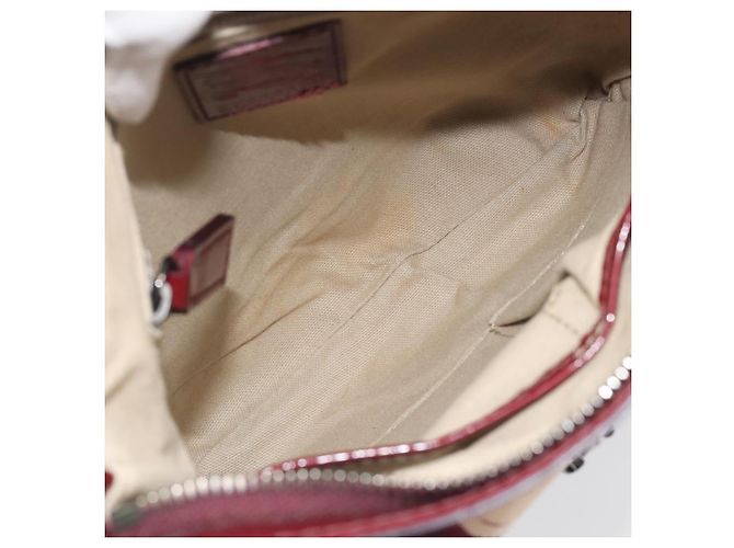 Borsa a tracolla BURBERRY Nova Check PVC Leather Beige Red Auth 195410A Rosso - vista 10
