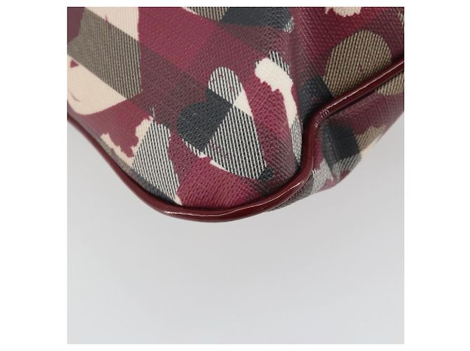 Borsa a tracolla BURBERRY Nova Check PVC Leather Beige Red Auth 195410A Rosso - vista 16