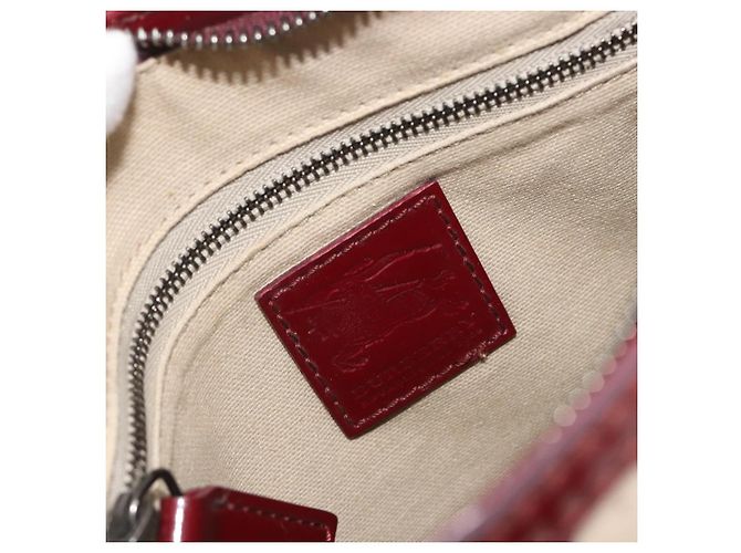 Borsa a tracolla BURBERRY Nova Check PVC Leather Beige Red Auth 195410A Rosso - vista 20