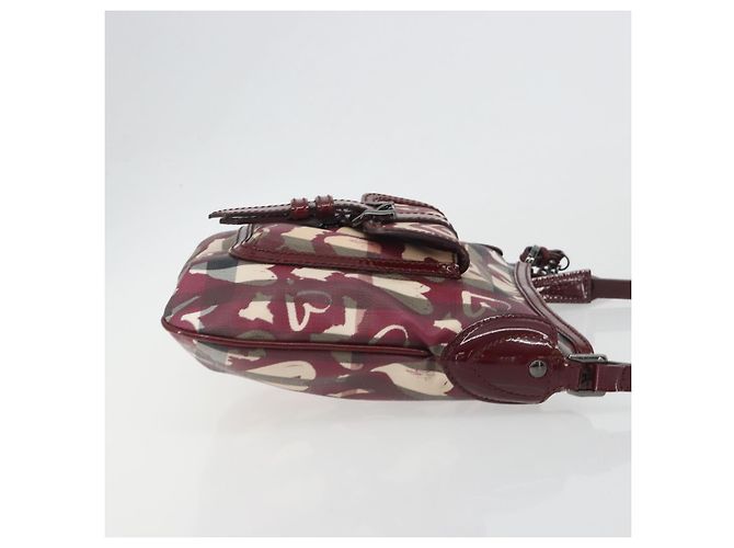 Borsa a tracolla BURBERRY Nova Check PVC Leather Beige Red Auth 195410A Rosso - vista 3