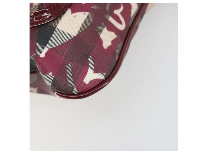 Borsa a tracolla BURBERRY Nova Check PVC Leather Beige Red Auth 195410A Rosso - vista 9