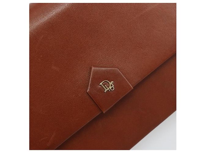 Borsa a tracolla con catena Christian Dior in pelle marrone e oro Auth 194279 D'oro - vista 17