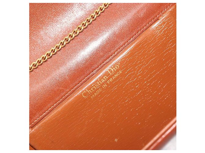 Borsa a tracolla con catena Christian Dior in pelle marrone e oro Auth 194279 D'oro - vista 18