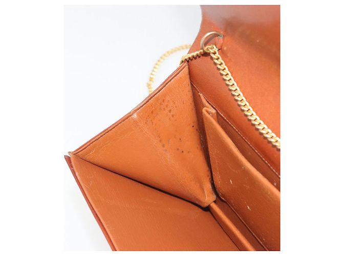 Borsa a tracolla con catena Christian Dior in pelle marrone e oro Auth 194279 D'oro - vista 20