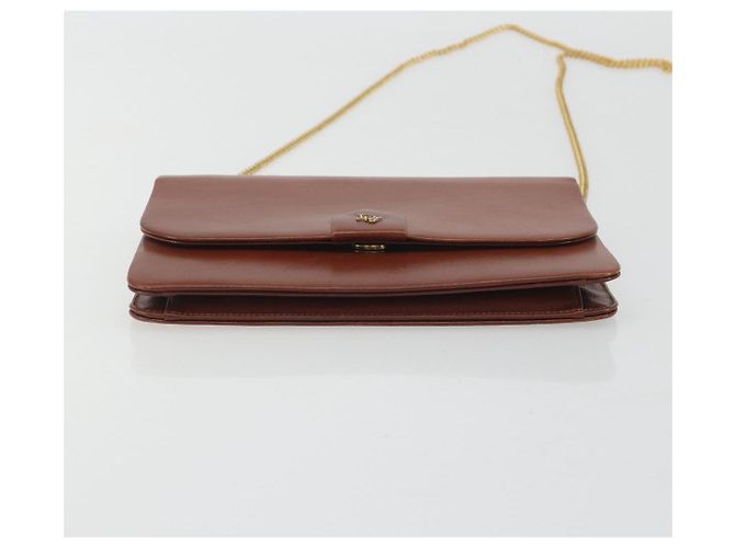 Borsa a tracolla con catena Christian Dior in pelle marrone e oro Auth 194279 D'oro - vista 5