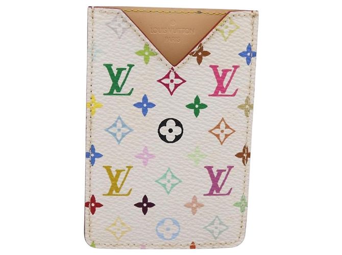 LOUIS VUITTON Monogram Multicolor Etui Specchio a mano White M92651 LV Auth 183518A Bianco - vista 13