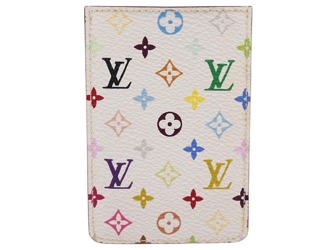 LOUIS VUITTON Monogram Multicolor Etui Specchio a mano White M92651 LV Auth 183518A Bianco - vista 2